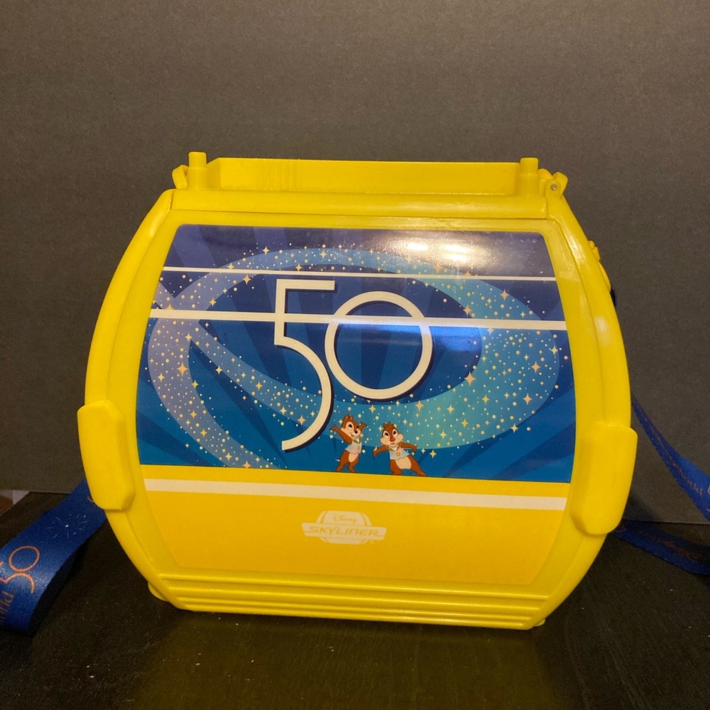 WDW 50th Anniversary yellow Skyliner Popcorn Bucket